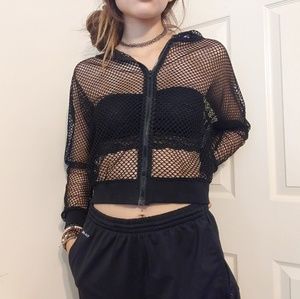 *SOLD* Fishnet zip up hoodie